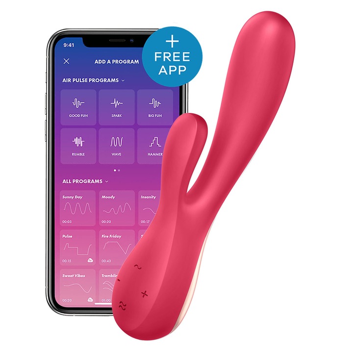 Satisfyer Mono Flex nyúl vibrátor, telefonos alkalmazással vezérelhető