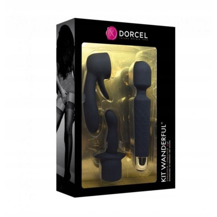 Комплект вибратор Dorcel Wanderful, 20 режима, силикон, 18x3-4см, USB зареждане