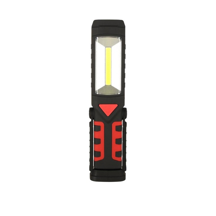 Фенер за работилница 3 в 1, акумулаторен, Led, 3W, 200LM, черен/червен