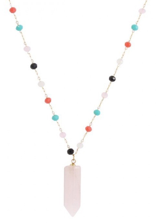 Colier dama, Inox, Placat cu aur 14K, 46cm, Multicolor