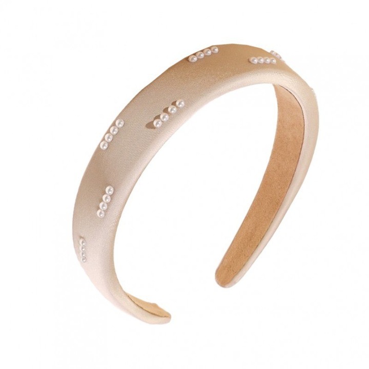 Диазема за коса, метал, 37 х 3 см, Бежов