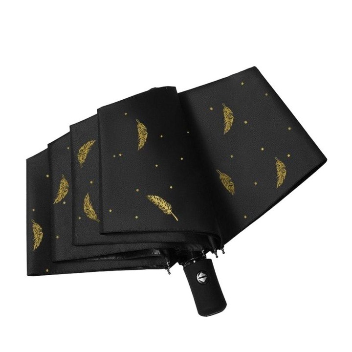 Сгъваем чадър, винил, 95x66 см, черно/жълто