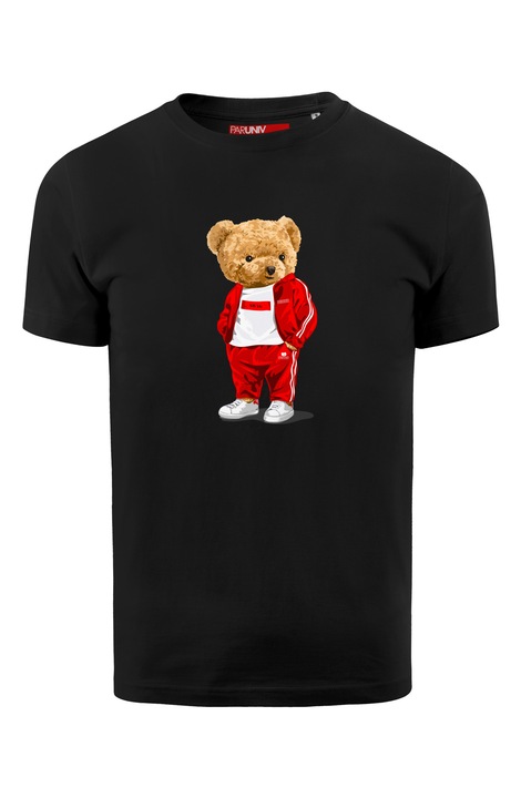 Мъжка тениска, Teddy street style, Charcoal black, XL