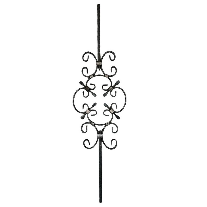 Panou pentru balustrade din fier forjat, Inaltime 900mm, latime 240mm, profil amprentat 12x12mm