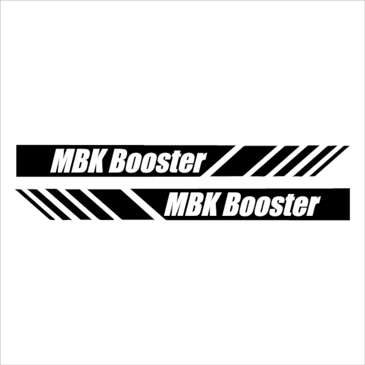 Matrica x2, Yamaha MBK Booster Stripe, fekete, 25 cm