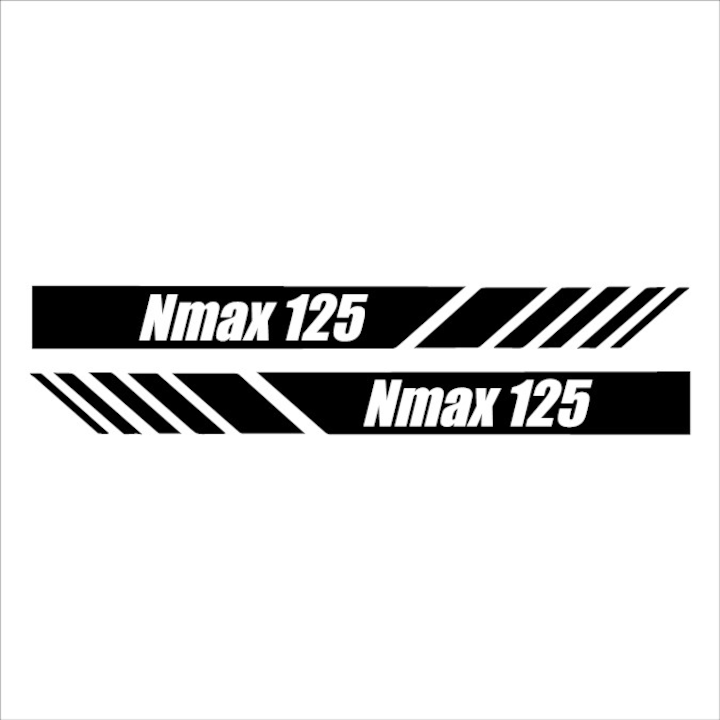 Matrica x2, Yamaha Nmax 125 Stripe, Fekete, 25cm