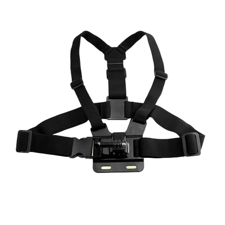 Suport de piept, Sunnylife, pentru GoPro 12/11/10/9/8/7/6/5/4 DJI Pocket Hero Osmo Action, Negru