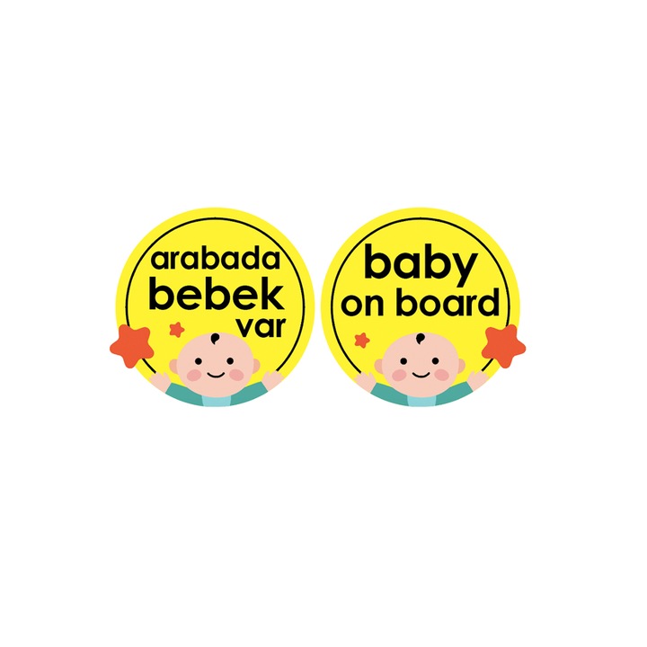 Baba a fedélzeten hátsó irányzék tapadókoronggal, sárga