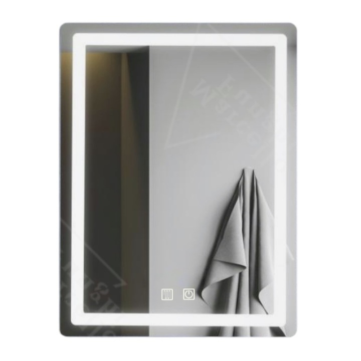 Огледало за баня LED Touch Nox, функция против запотяване, 60x80 см