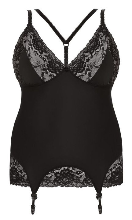 Комплект секси бельо, Anais, Микрофибър, Черно, 5XL/6XL