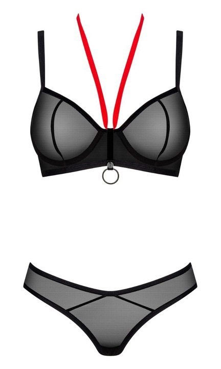 Комплект секси бельо Obsessive Black, Черен