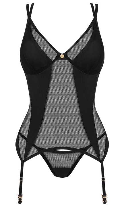 Fűző és tanga, Obsessive, Fekete, XS/S