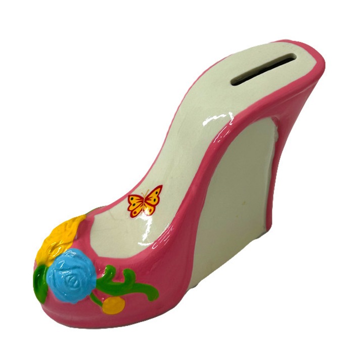 Интерактивна касичка тип обувка SafeShoe, изработена от керамика, розово, КАДИФЕ