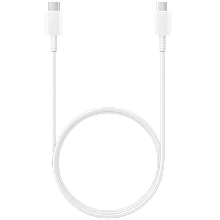 Cablu de incarcare pentru telefoane, USB Type-C la USB Type-C, Super Fast Charge, 1 metru, Alb