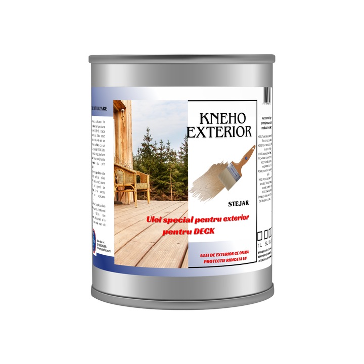 Ulei de exterior, tratare terase deck din lemn, danish oil, cu protectie mare UV, stejar, 1l