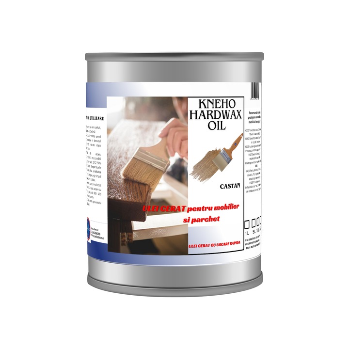 Ulei cerat pentru mobilier si parchet, hardwax oil, cu uscare rapida, castan, 1Litru