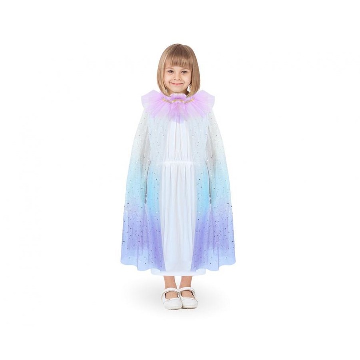 Pelerina fete, cu stelute, multicolora, lungime 71 cm, 6-8 ani