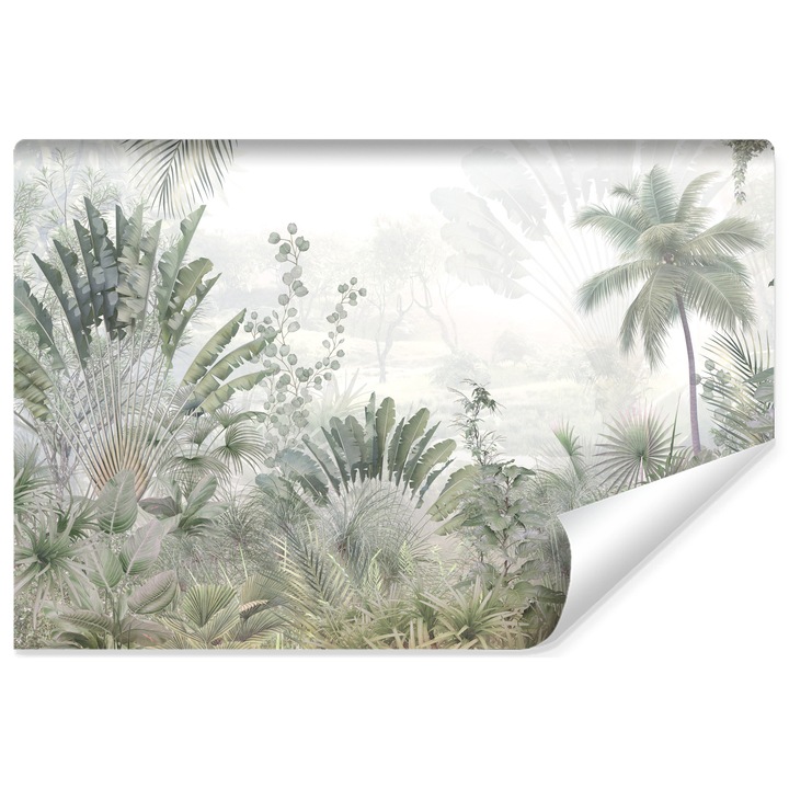 Muralo Fotótapéta trópusi növényzet, dzsungel, beton háttér 90 cm x 60 cm nappali dekoráció