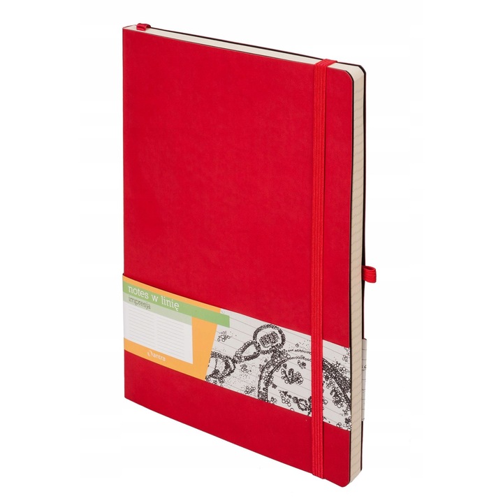 Caiet B5, Antra, Piele ecologica, Rosu, 172x247 mm