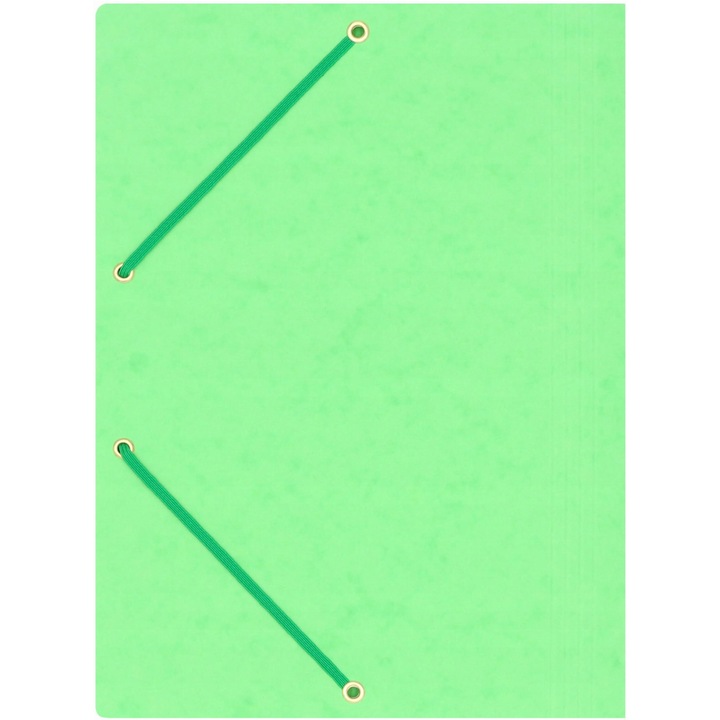 Папка А4, Трес, Картон, С ластик, Зелена