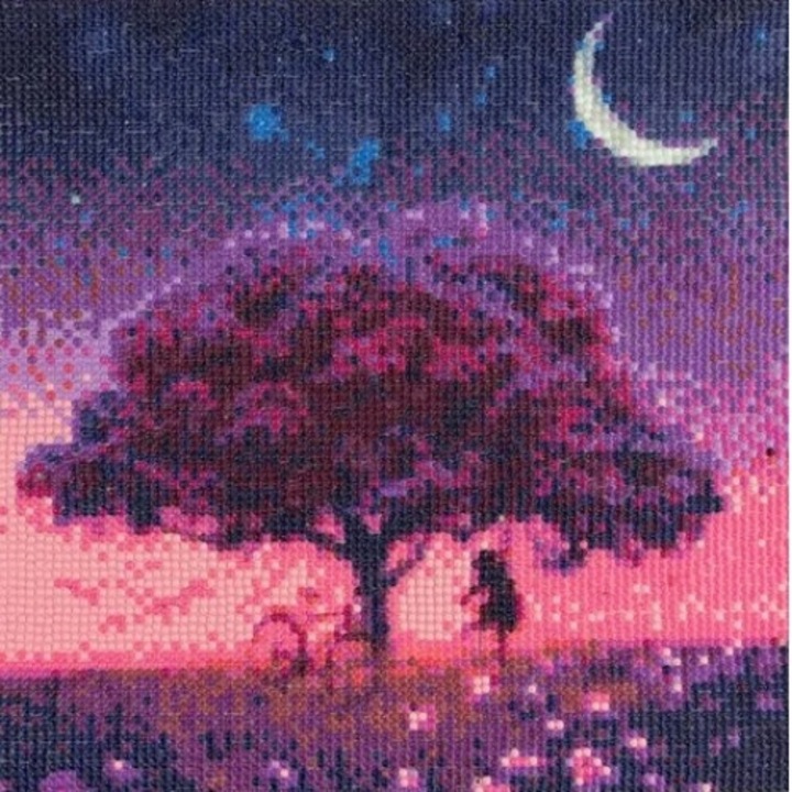 Set de broderie/pictura cu diamante, mozaic, model Copac, 30x30cm Multicolor