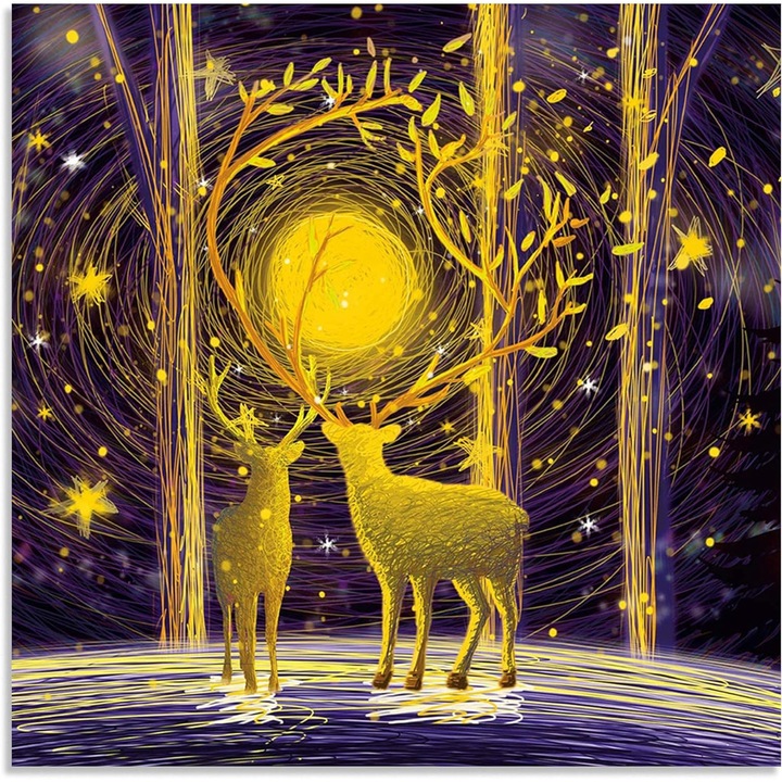 Set de broderie cu diamante 5D, mozaic, model natura, multicolor