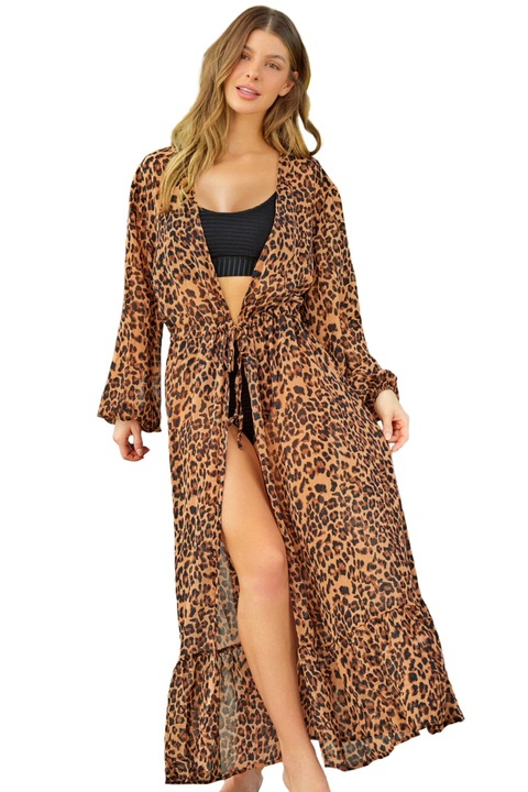 Tunica plaja dama, WildFashion, Poliester, Animal print, Animal print