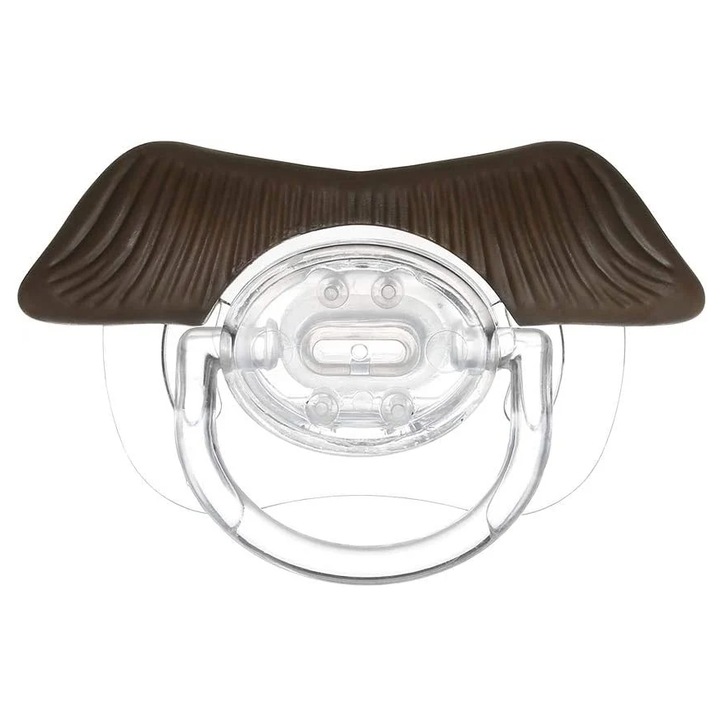 Бебешка залъгалка Decdeal, силиконова, кафява/прозрачна, 6 месеца +