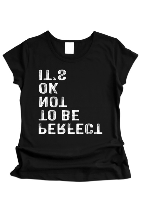 Дамска тениска, K-off, Not Perfect, черна, M