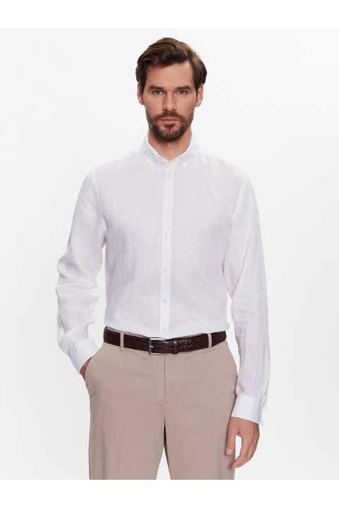Férfi ing, alkalmi péntek, 301859895, vászon, Fehér