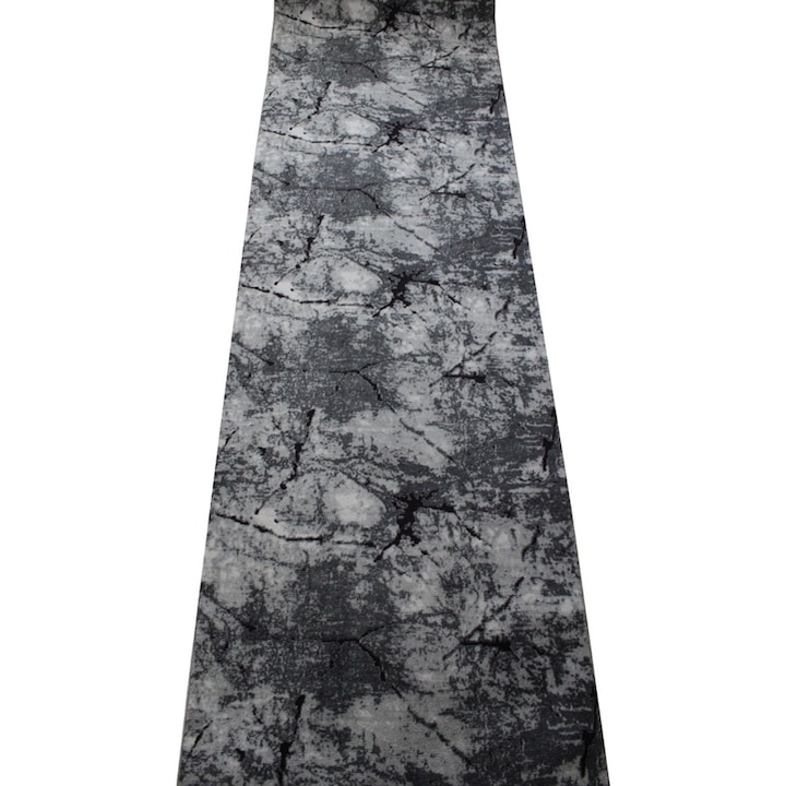 Traversa Antiderapanta Gri Pal cu Negru, Poliester, 80 x 300 cm