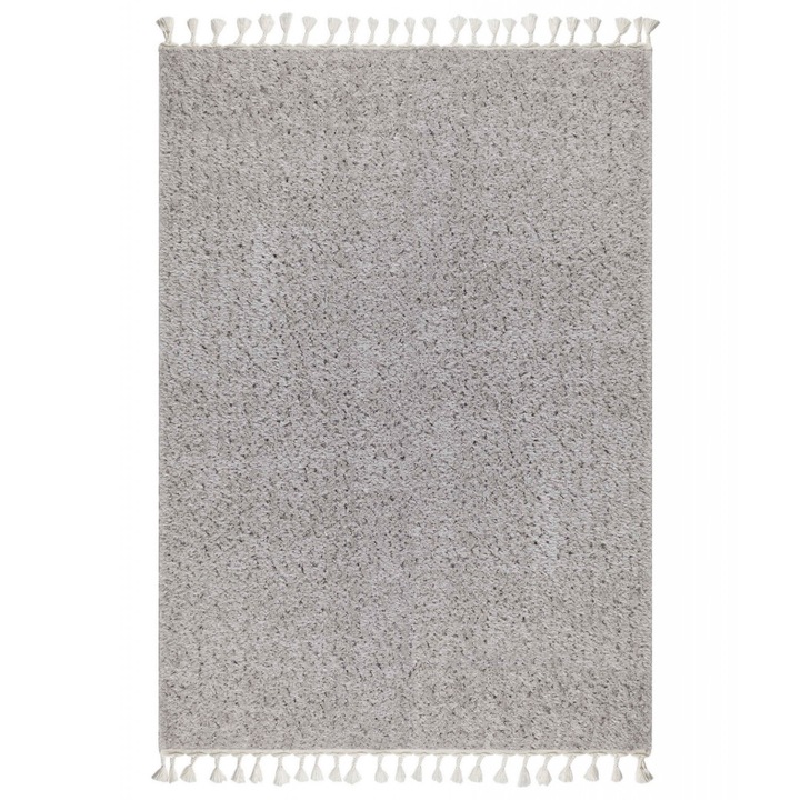 Covor cu print digital 3D Grey, 50x80cm, poliester 100%, spate antiderapant