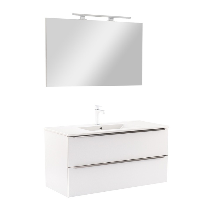 Mobilier baie complet Leziter Vario Trim 100 alb-alb