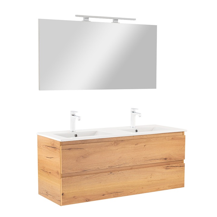 Mobilier baie complet Leziter Vario Forte 120 stejar-stejar