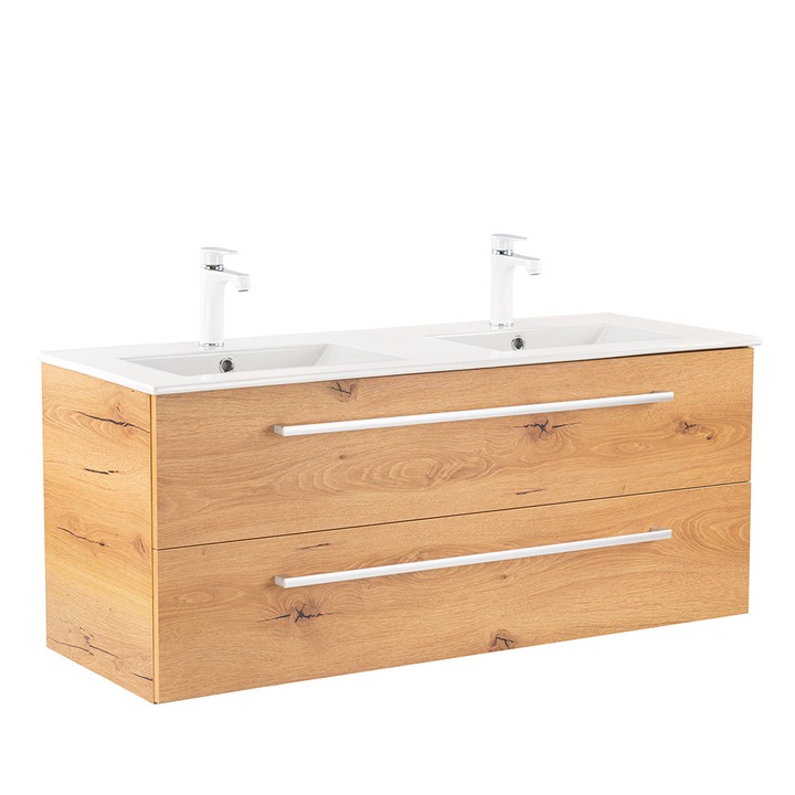 Dulap baza Leziter Vario Clam 120 cu chiuveta stejar-stejar