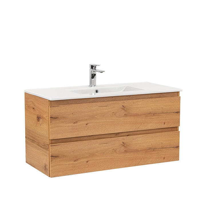 Dulap baza Leziter Vario Forte 100 cu chiuveta stejar-stejar