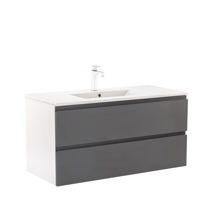 Leziter Vario Pull 100 alsó szekrény mosdóval fehér-antracit