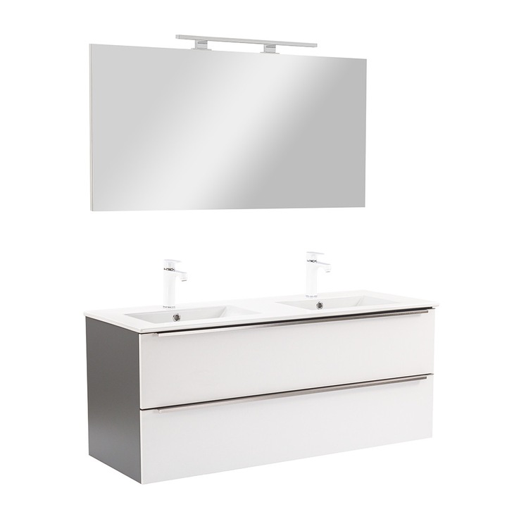 Mobilier baie complet Leziter Vario Trim 120 alb-antracit
