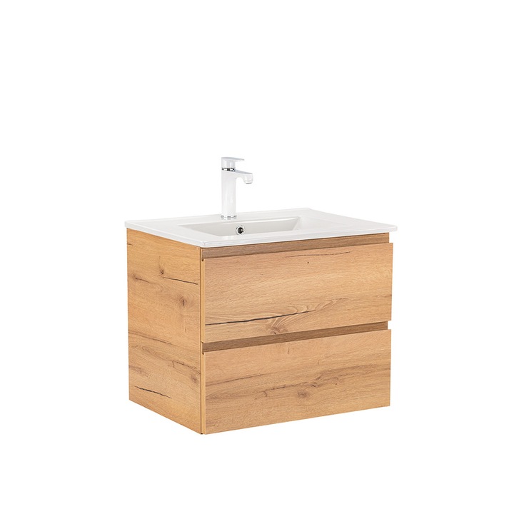 Dulap de baza Leziter Vario Pull 60 cu lavoar stejar-stejar