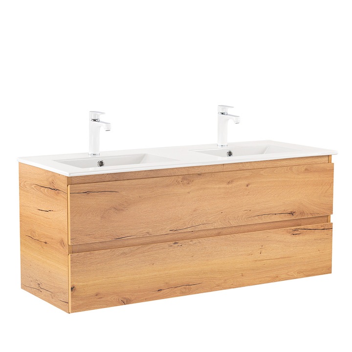 Dulap baza Leziter Vario Forte 120 cu chiuveta stejar-stejar