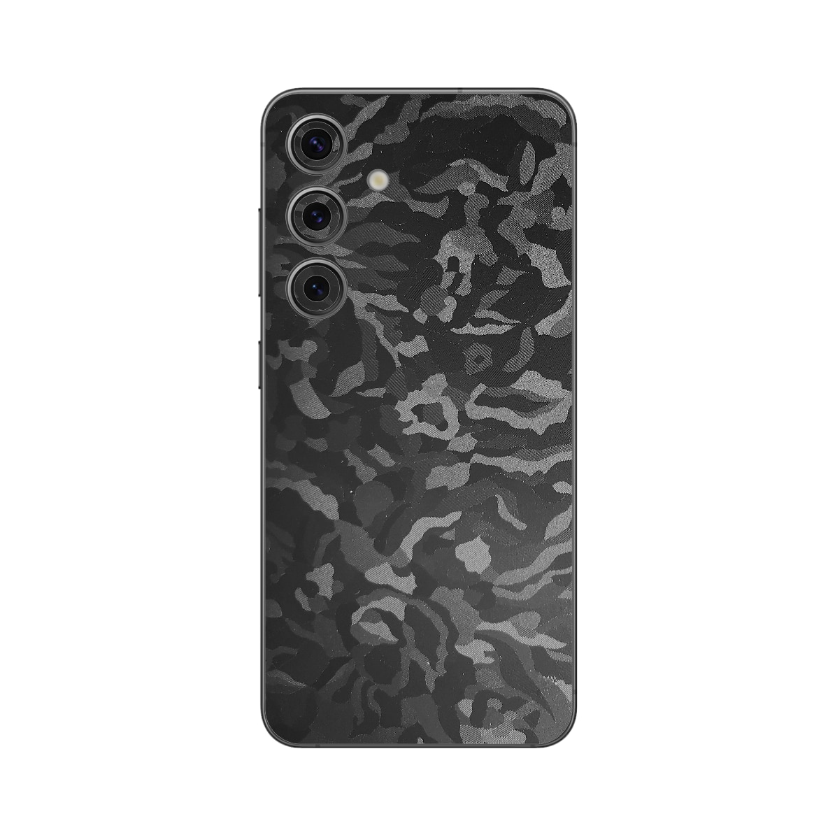 Folie iSkinz pentru Samsung Galaxy S24 - Camo Negru Black Shadow, 360 Cut, Skin Adeziv Full Body Cover, Protectie Carcasa Spate si Laterale