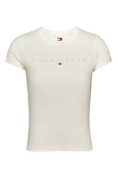 Tommy Jeans, Tricou din bumbac organic cu broderie logo, Alb