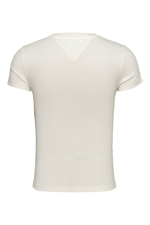Tommy Jeans, Tricou din bumbac organic cu broderie logo, Alb, XS