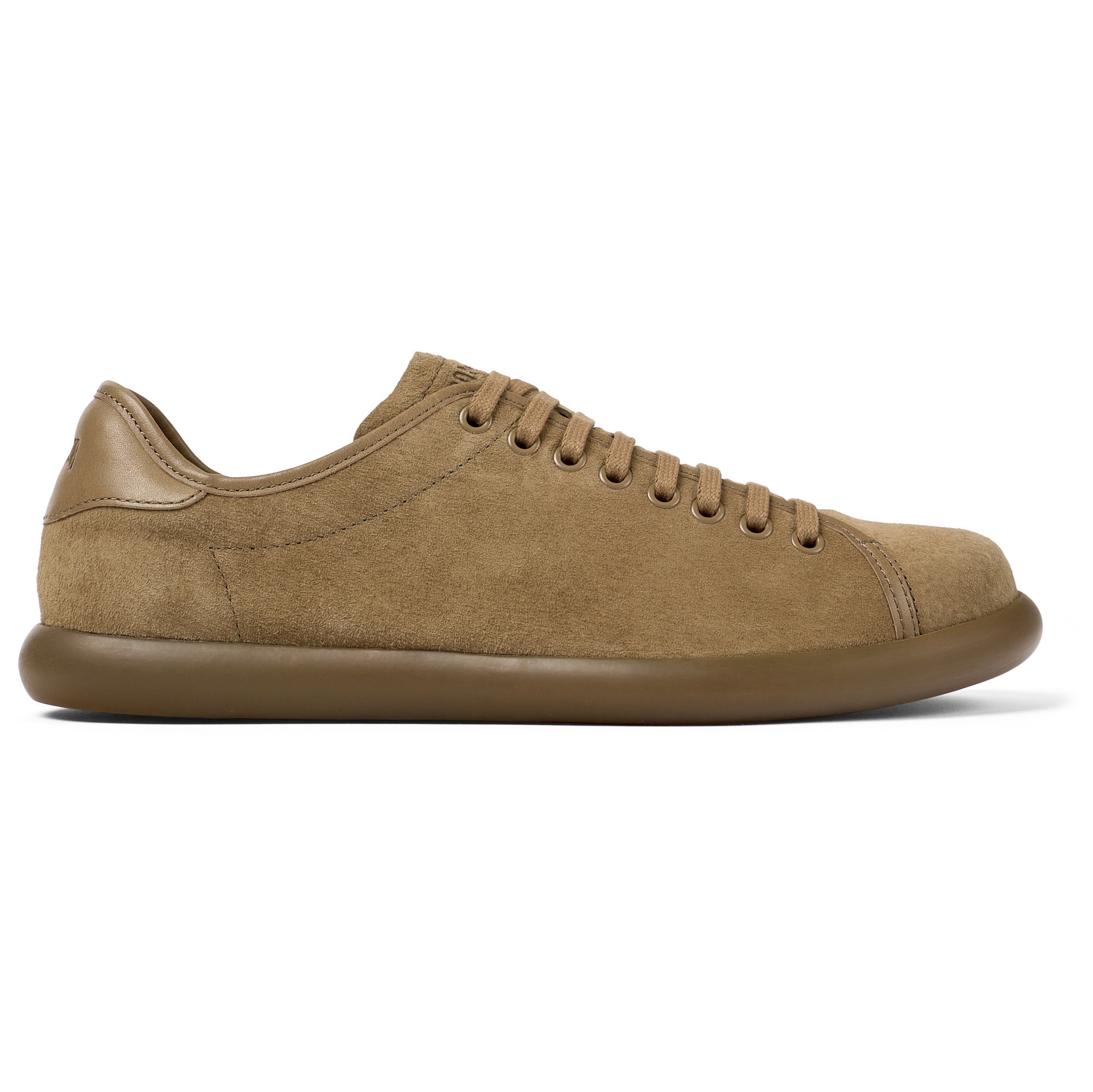 Camper, Pantofi casual de piele nabuc cu insertii de piele Pelotas Soller, Maro taupe, 40