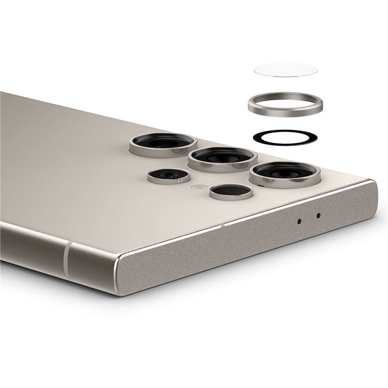 Set 2x5 protectii sticla camera foto Spigen Optik EZ FIT compatibil cu Samsung Galaxy S24 Ultra Gray