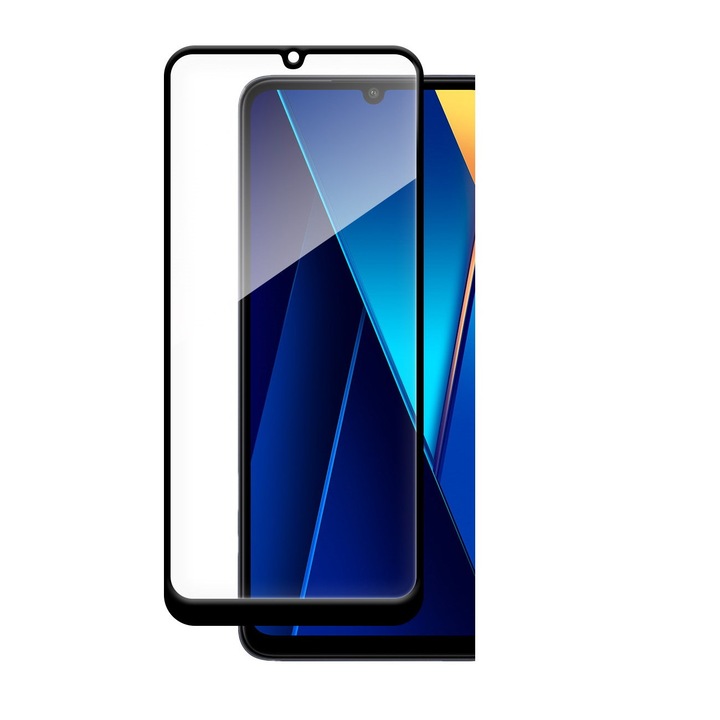 Védőfólia Tokbarát Wozinsky Full Glue Cover kompatibilis Xiaomi Poco C65 / Redmi 13C Fekete