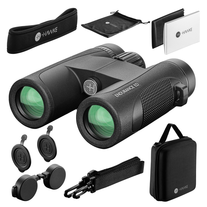 Kit binoclu cu accesorii, HAWKE, 8x32, Negru