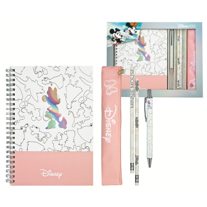 Set caiet A5 MINNIE MOUSE cu pix si creion, Undercover, Multicolor
