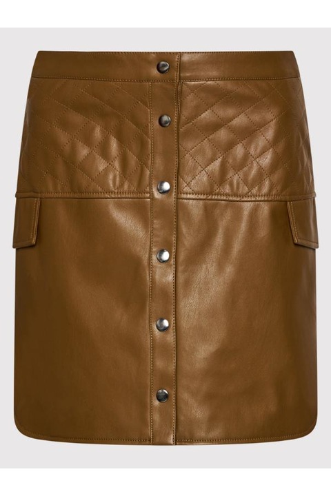 Fusta dama, Vero Moda, 209501087, Piele Ecologica, Maro