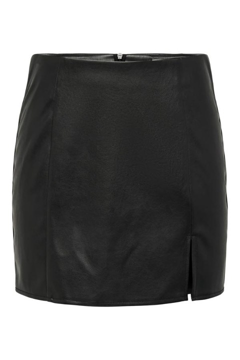 Дамска пола, ONLY, 302986781, Екологична кожа, Черен